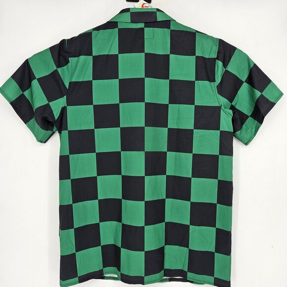 Steady Hands Shirt Mens XL Checkered Short Sleeve Button Up Anime Graphic Casual - Picture 4 of 10